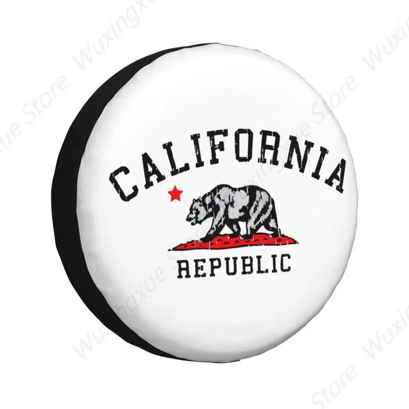 

California Republic Flag Spare Wheel Cover for Jeep Pajero 4x4 Trailer Custom Tire Protector 14" 15" 16" 17" Inch