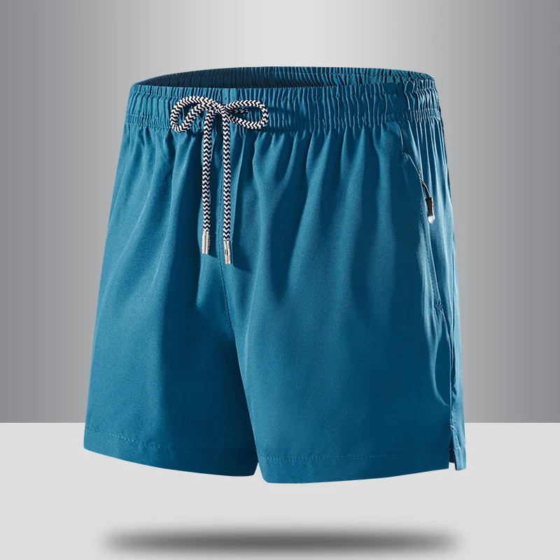 

Summer Hot Ice Silk Shorts For Men Gym Sports Beach Running Short Pants Male Loose Lightweight Quick Dry Solid Color Shorts Man