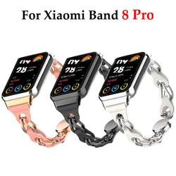 Suitable Xiaomi Band 8pro hollow leather chain strap, metal connector, magnet magnetic clasp For Redmi watch 4 replacement strap