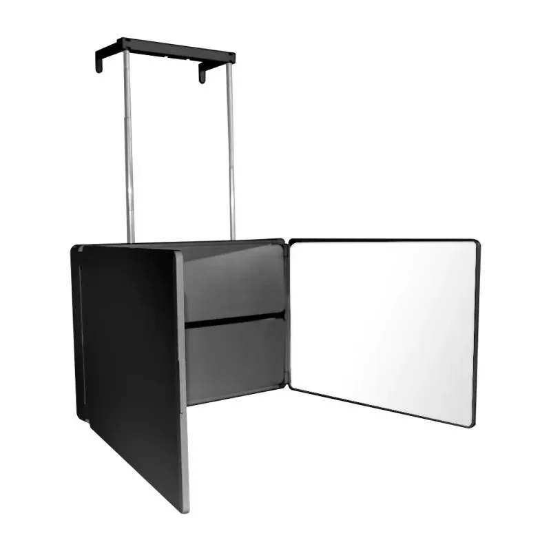 Espelho de maquiagem dobrável de parede de 5 vias com luz LED Espelho cosmético de corte de cabelo automático, espelho de maquiagem para corte automático