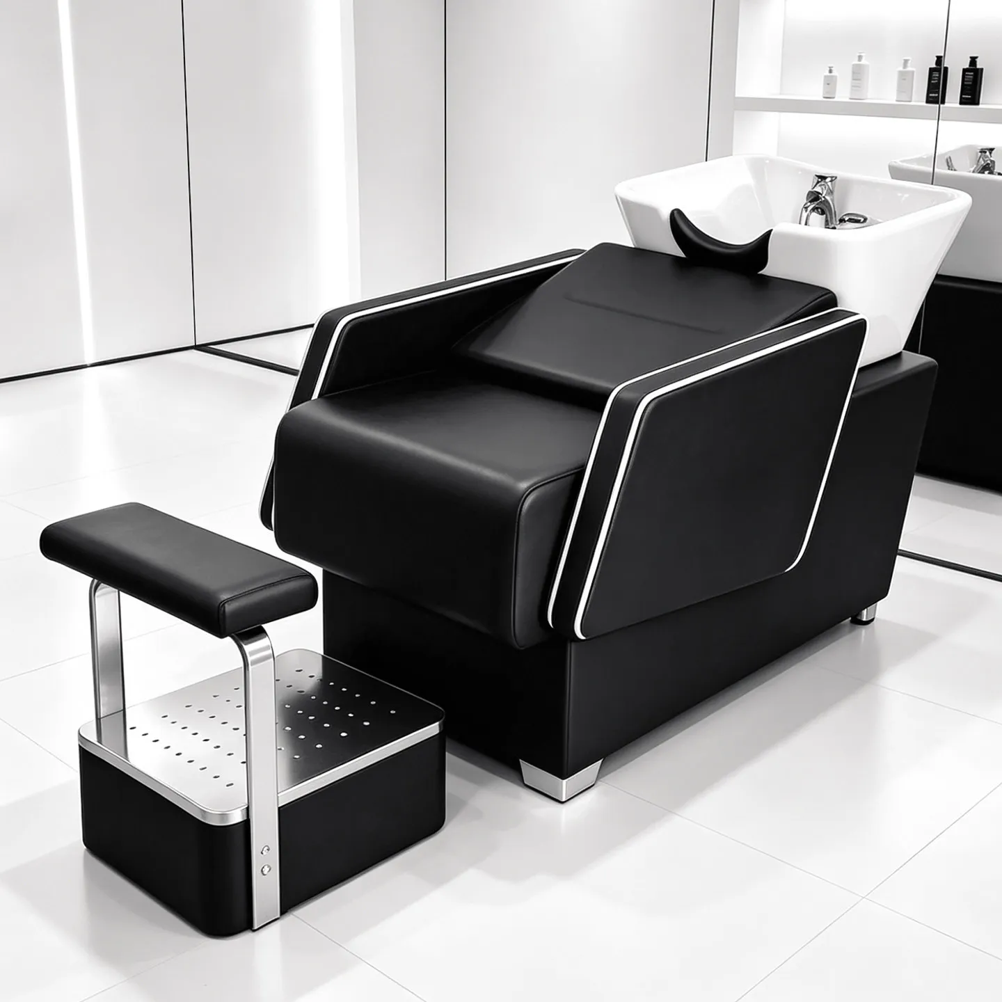 Reclining Ergonomic Shampoo Bed Minimalist Machine Designer Business Shampoo Bed Elegant Lava Cabezas Barber Salon Equipment