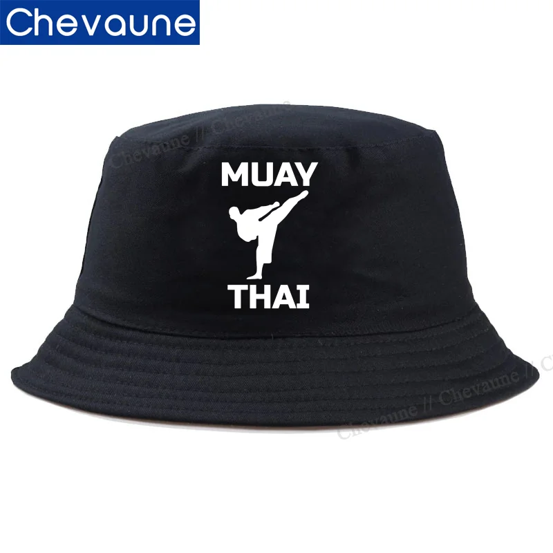 

Muay Thai Martial Arts Design Bucket Hats High Quality Thai Kick Boxing Lovers Caps Classic Outdoor Summer Fisherman Caps Unisex