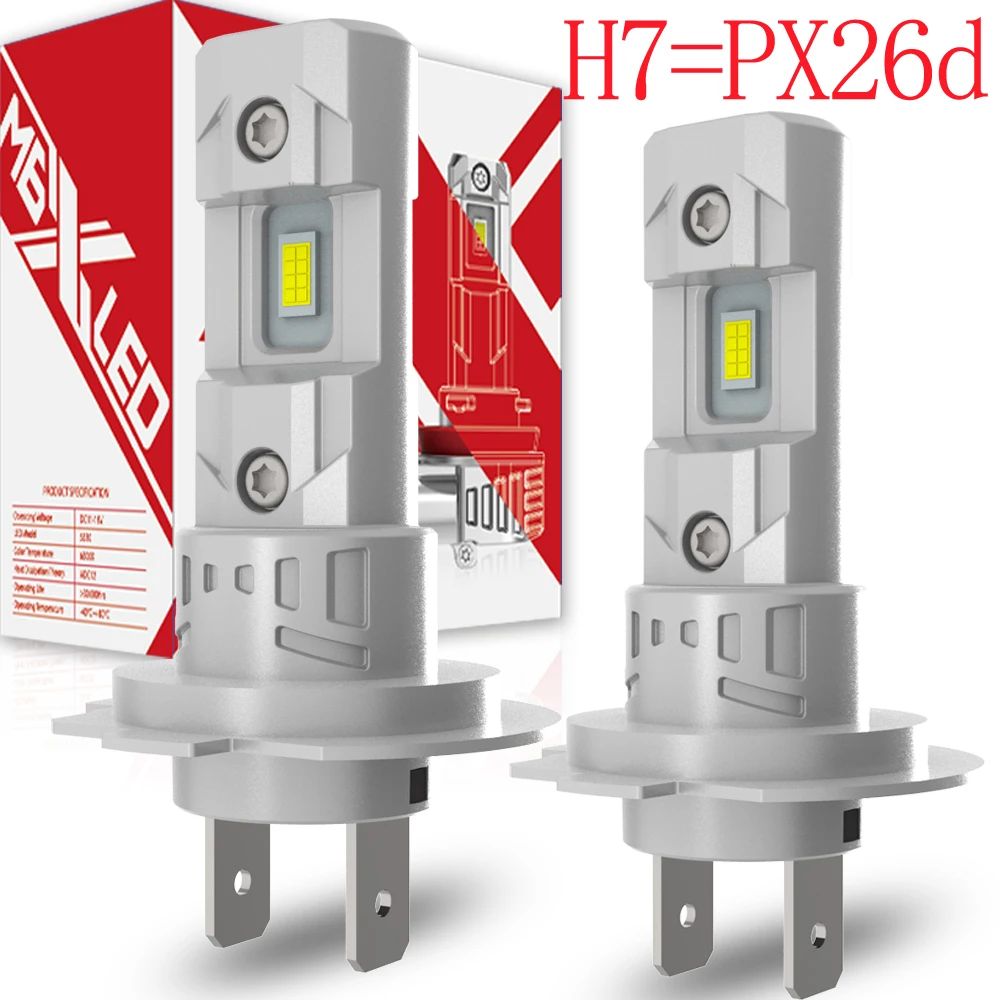 

2pcs H7 Led PX26d H18 12V Headlight Light Car Turbo Powerful Diode Bulb Canbus No Error White Moto Fog Lamp No Adapter Required