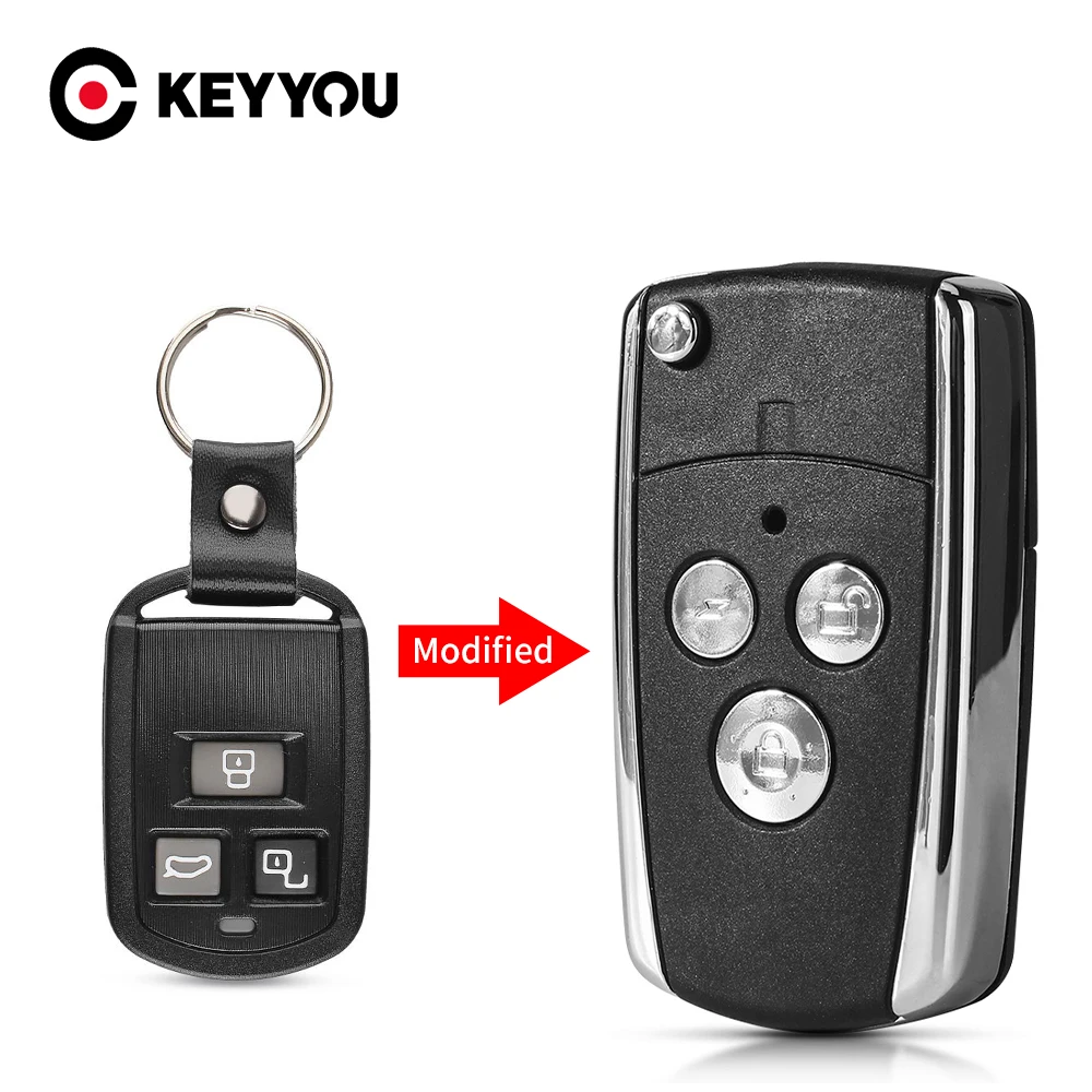 

KEYYOU 3/4 Buttons Modified Smart Car Key Remote Fob Key Shell Case For Hyundai Accent Elantra Sonata XG350 2002 2003 2004 2005