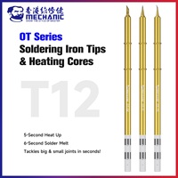 MECHANIC OT Series Long Soldering Iron Tip Integrated Fast Heating Oxygen-Free Copper Core for T12 950 Soldering Rework Station