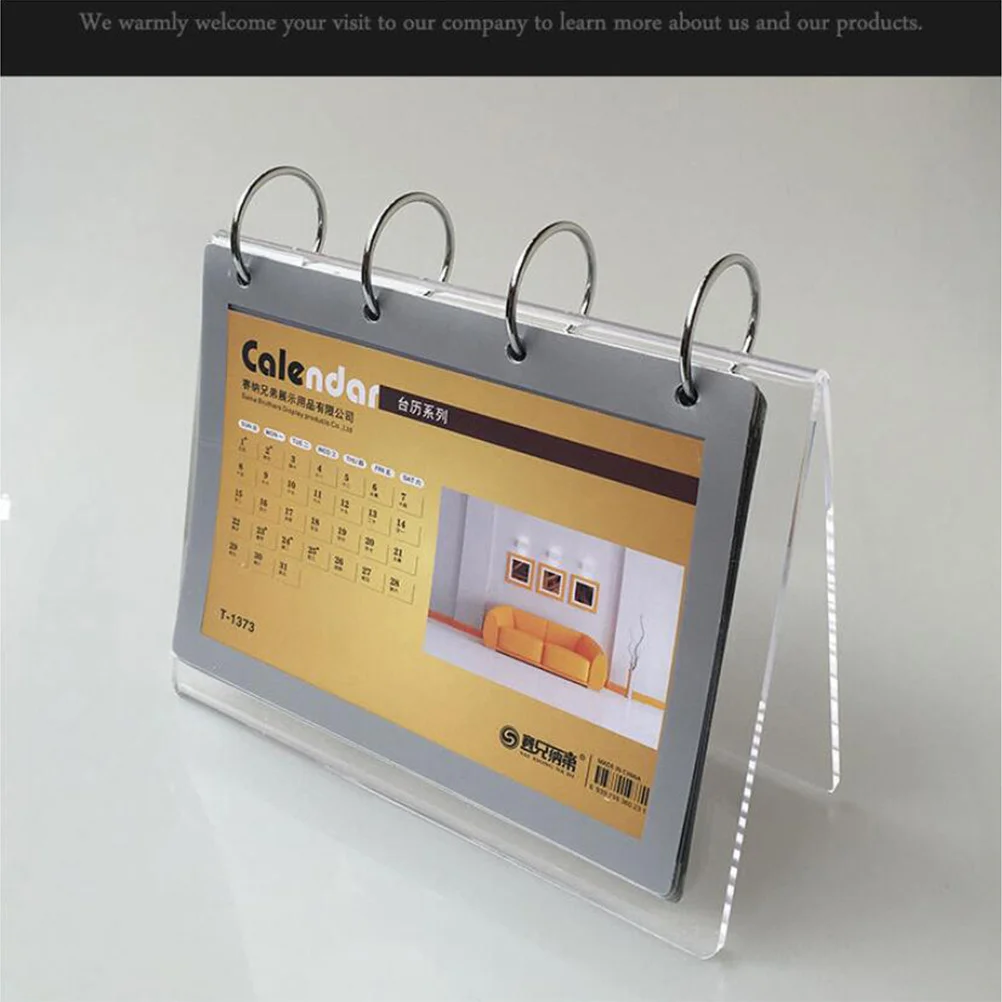 Acrylic Double-Sided Price Holder Transparent Conference Name Card Stationary with 6 Page PVC Loose Sheet for Company Store