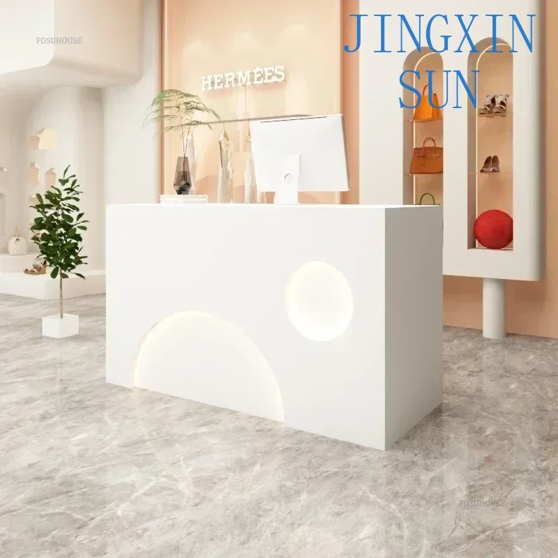 Office Furniture for Front Reception Counter Nordic Reception Desk Minimalist Creative Small Commercial Beauty Institute Counter
