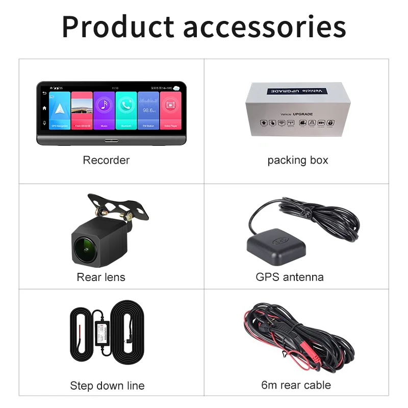 สไตล์ใหม่ Dashboard HD1080P Dual Lens GPS ADAS Digital DVR Android 32GB 4G Wifi Dash Cam