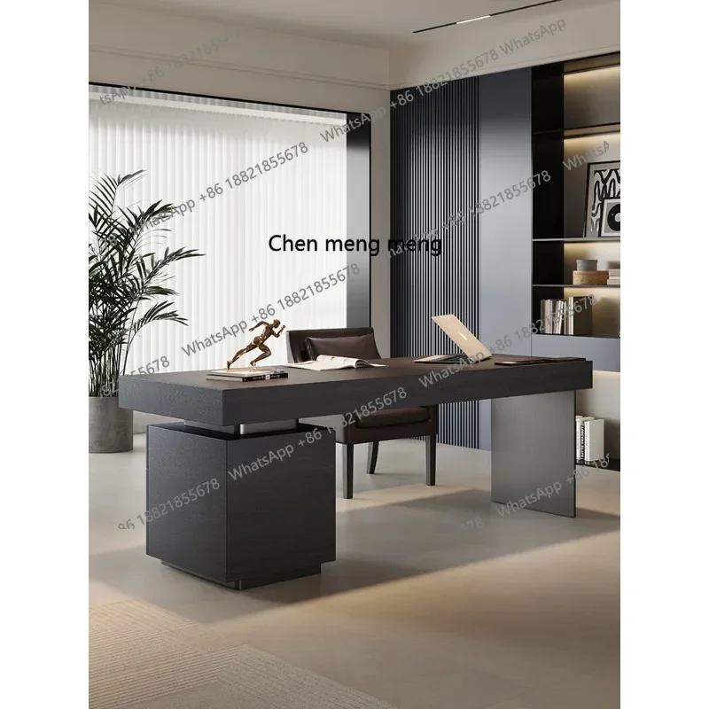 

Minimalist, modern smoked wood solid wood writing desk premium computer table chair