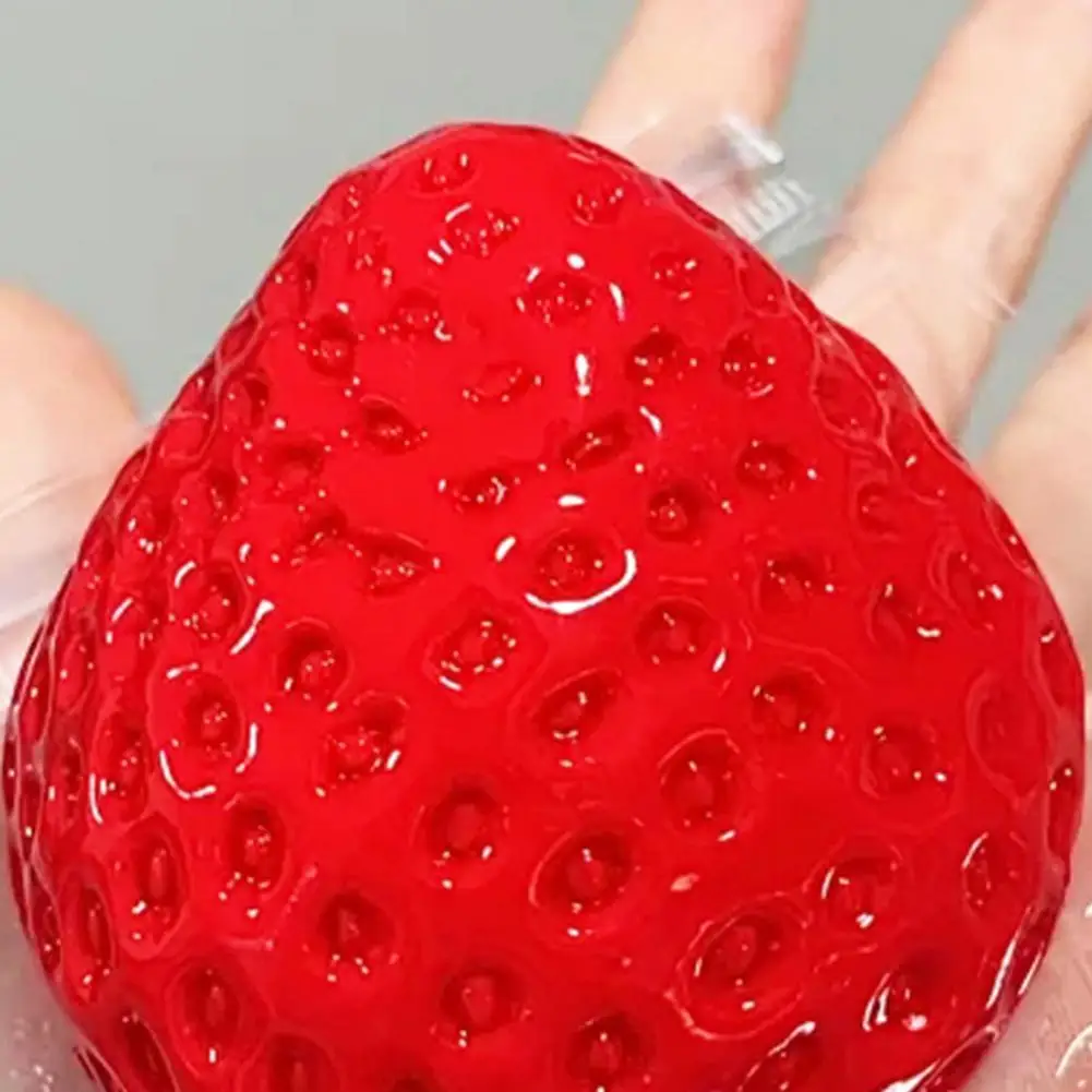 Stress Relief Strawberry Toy 3pcs Strawberry Squeeze Toy Set Stress Relief Balls Soft Tpr Fruit Fidget Toys for Kids Adults