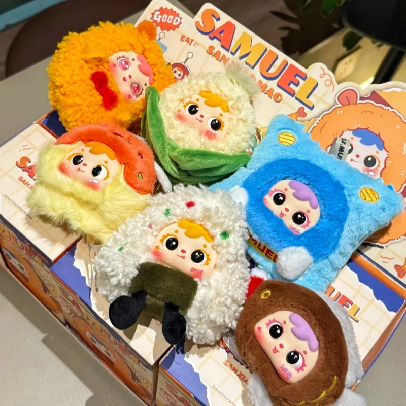 

Три маленьких волоса, жареные креветки, плюшевая слепая коробка, кукла, рюкзак ручной работы, подвеска, милый модный виниловый подарок для лица для друзей на день рождения