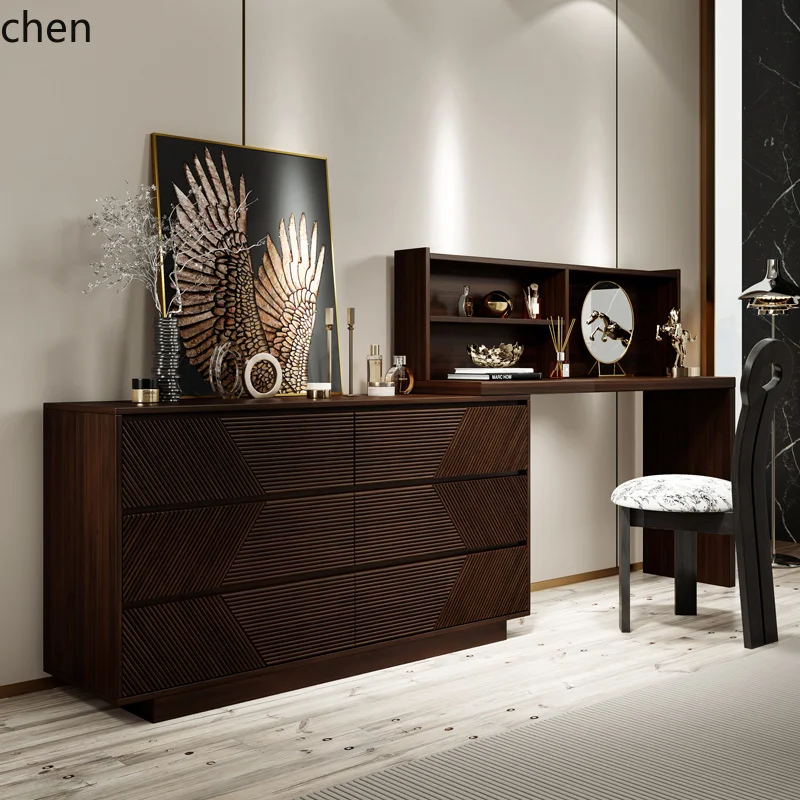 

ZML medieval solid wood retro chest integrated makeup modern simple bedroom bedside dresser