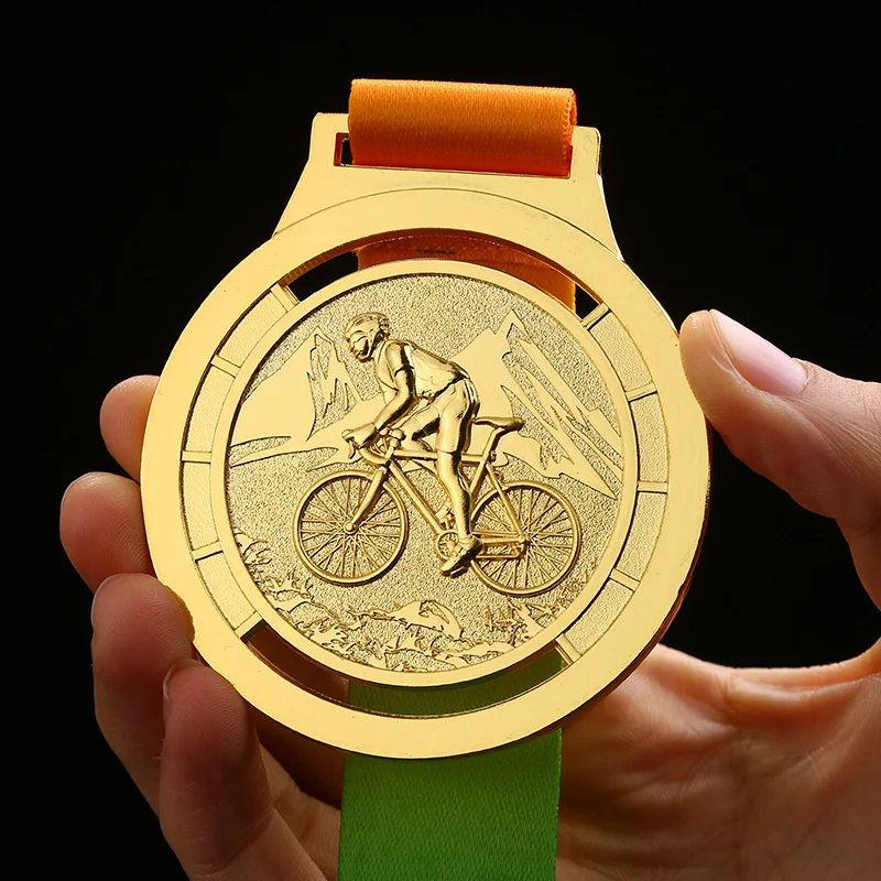 Cycling Competition Medals, Gold, Silver and Bronze, Bicycles, Balance Bikes, Universal Prize Tags