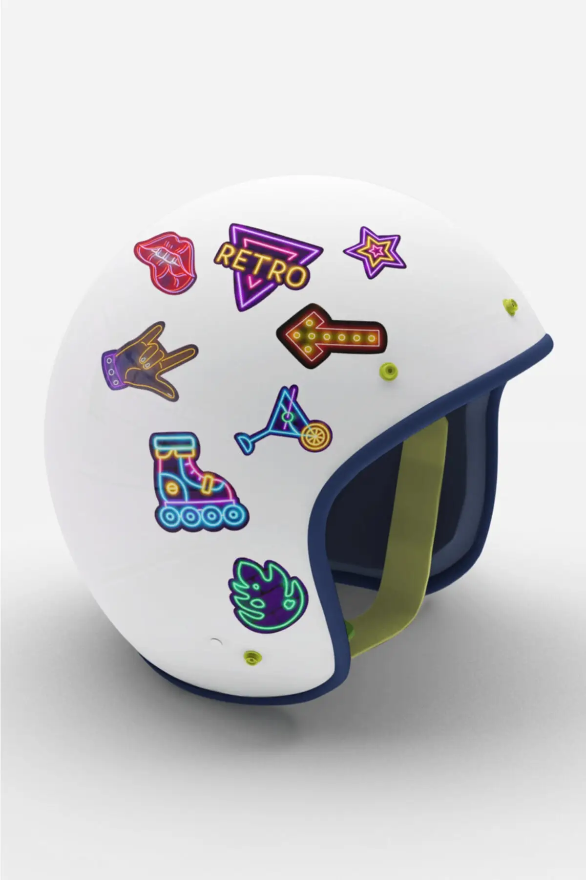 50 Pcs Neon Light Sticker Laptop Helm Skateboard Decal