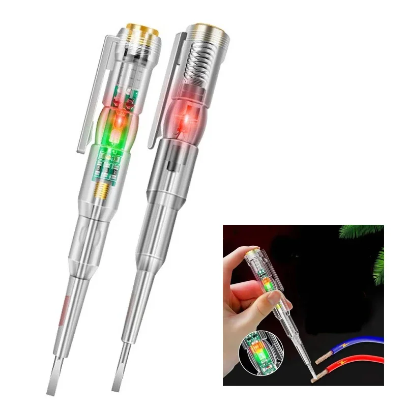 1/2/3pcs Intelligent Voltage Tester Pen 24/70-250V Induction Power Detector Pen Electric Indicator Screwdriver Indicator Tools