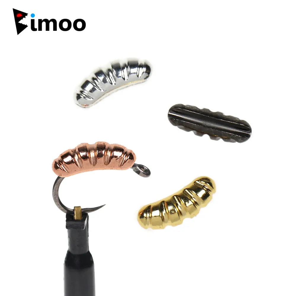 Bimoo 12PCS XS S M L Rib Shell Weighted Tungsten Back Body/ Scud Shrimps Nymphs Fast Sinking Fly Tying Material Ice Jig Fishing