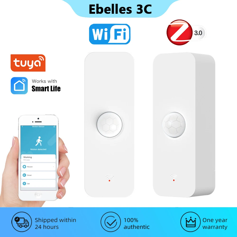 Tuya WiFi Zigbee Motion Sensor Smart Home Automation PIR Human Body Presence Sensor Security Protection Infrared Detector