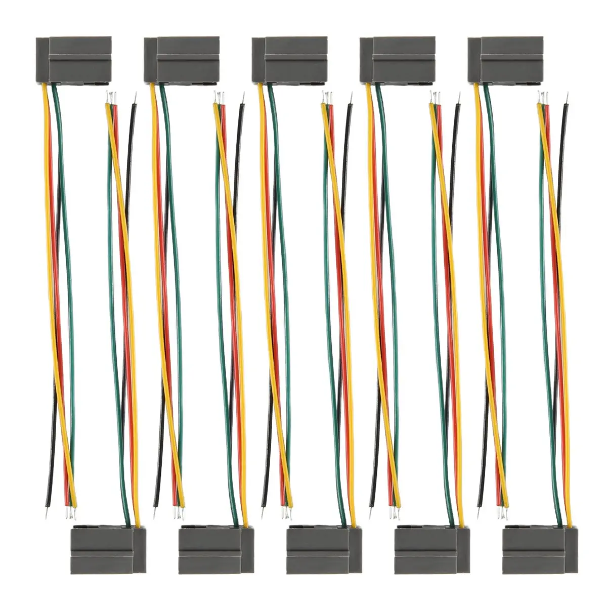 DT17 10 Pcs 616E 4P4C RJ9 Female Telephone Connector Adapter w 4 Wires 8cm