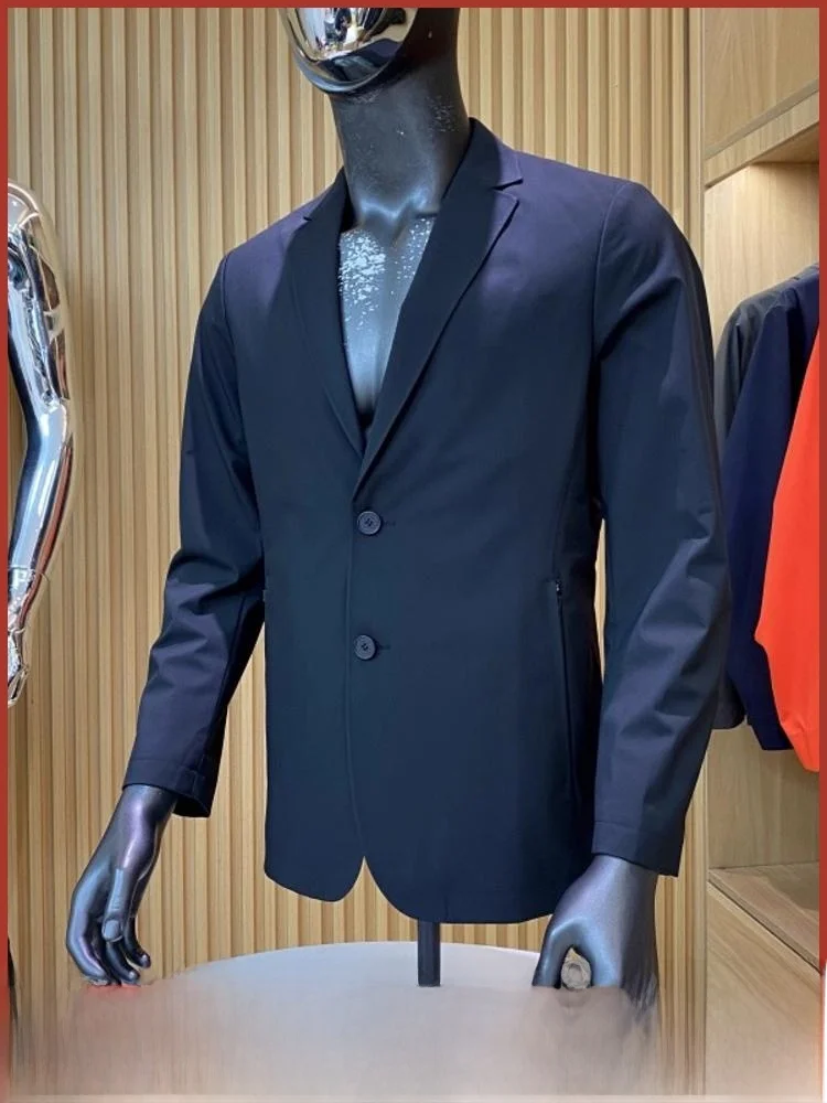 Herren Outdoor Commuter Leichter warmer Busin-Anzug Jaet Stand Fit Faion Urban Sle Polyesterfaser Long Sve