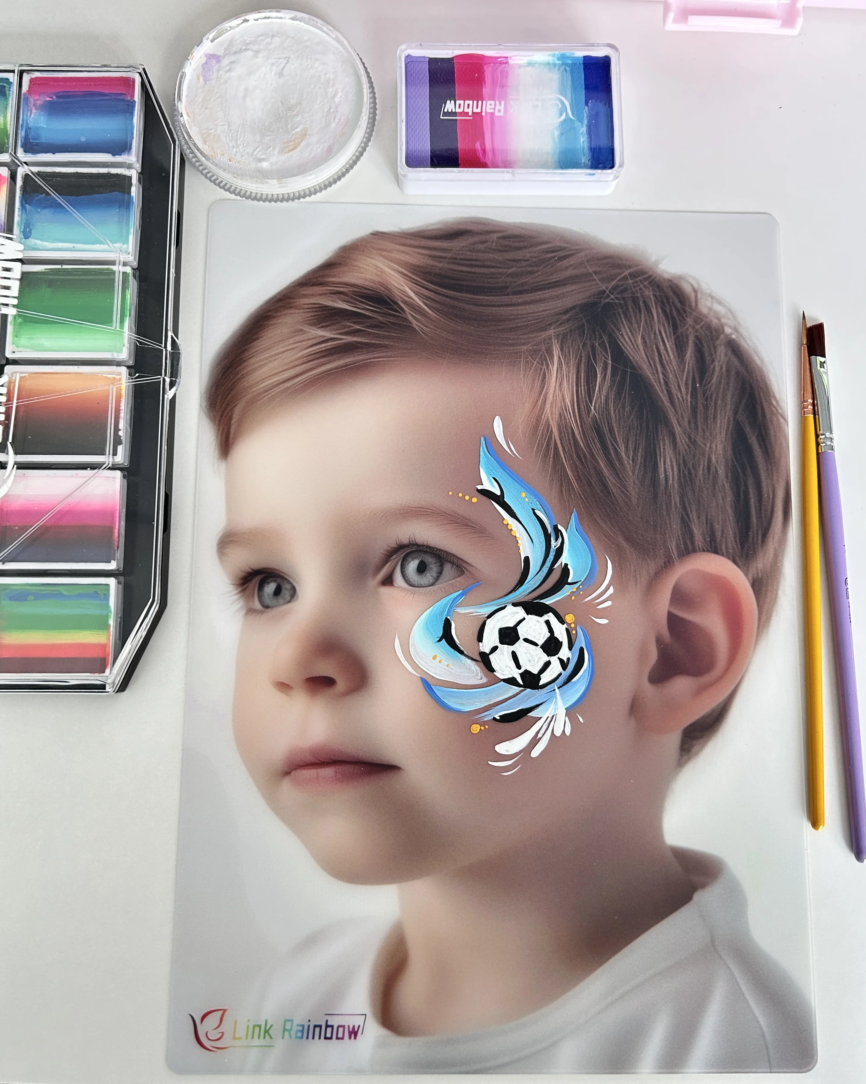 Face painting real practice board transparent black practice board can be repeatedly washed frosted board