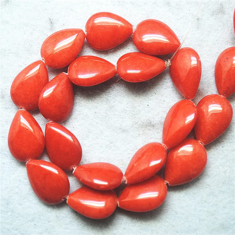 23PCS New Jade Stone Teardrop Shape 13X18MM DIY Jewelry Accessories For Women Bracelets Making Accessories