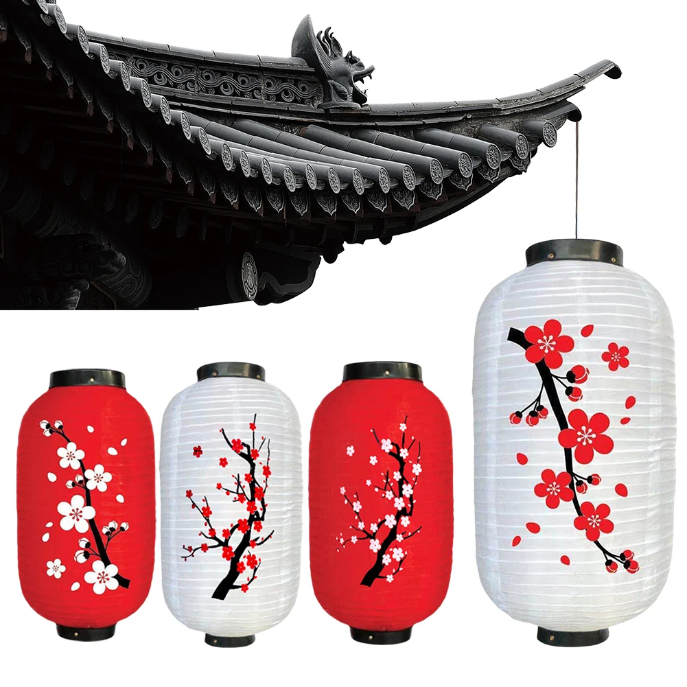 

4 шт. сливовый фонарь в японском стиле, декоративный подвесной фонарь 25 см, абажур с цветком сливы для дома, ресторана, двора