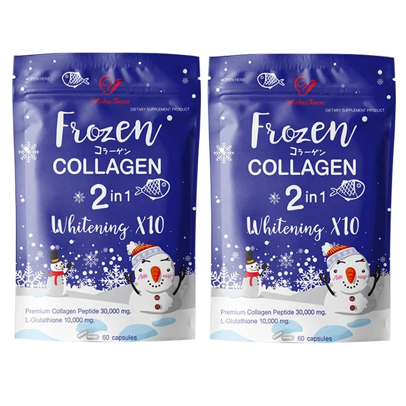 Frozen Collagen Peptide 2in1 Capsules Skin Beautifying Collagen Reduce Wrinkles supplements Open Pores 60 Pcs