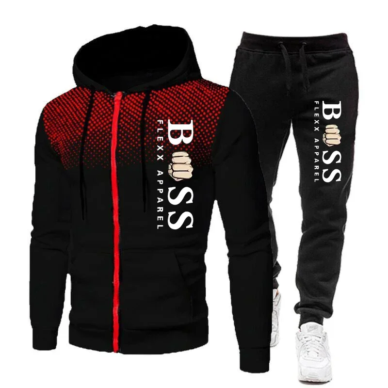 New Mens Tracksuits 2024 Men Sets Sweatshirt+sweatpants Tracksuit Zipper Stand Collar Sports Suit Jogging Fitness Men Clothing