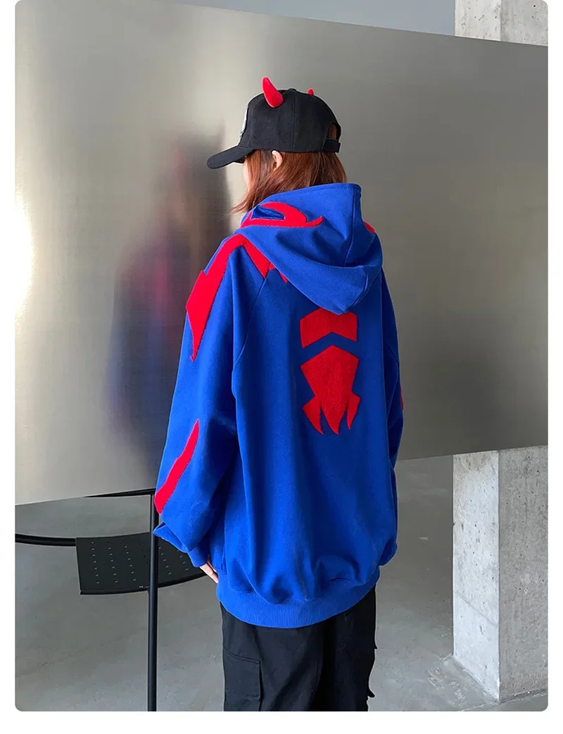 Marvel Spider Man Hoodie Miguel O\'Hara Anime 3d Printing Cosplay Zipper Sweater Casual Outer Cartoon Men Clothing Sweater Gifts