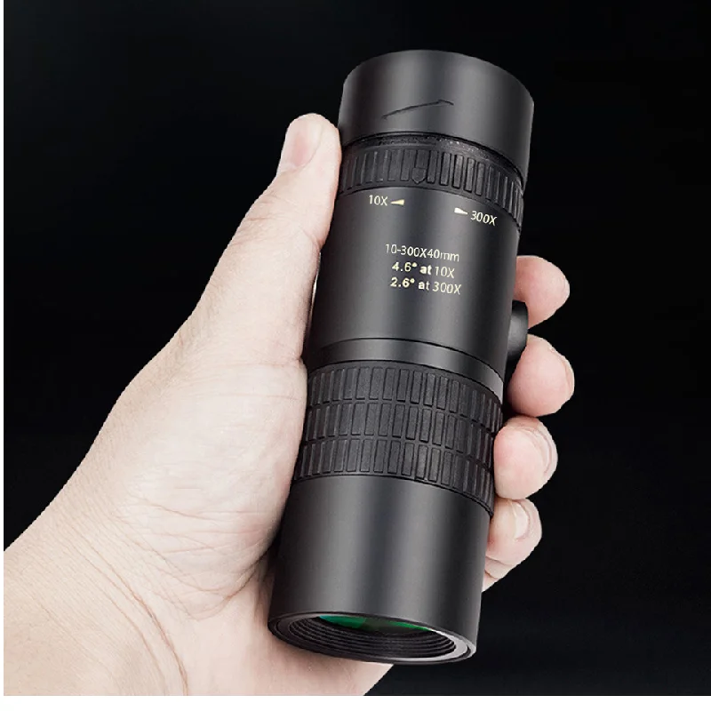 

Lightweight 10-300X40 Monocular Telescope for Smartphone Use Adjustable Zoom Suitable for Stargazing Hunting Bird Watching