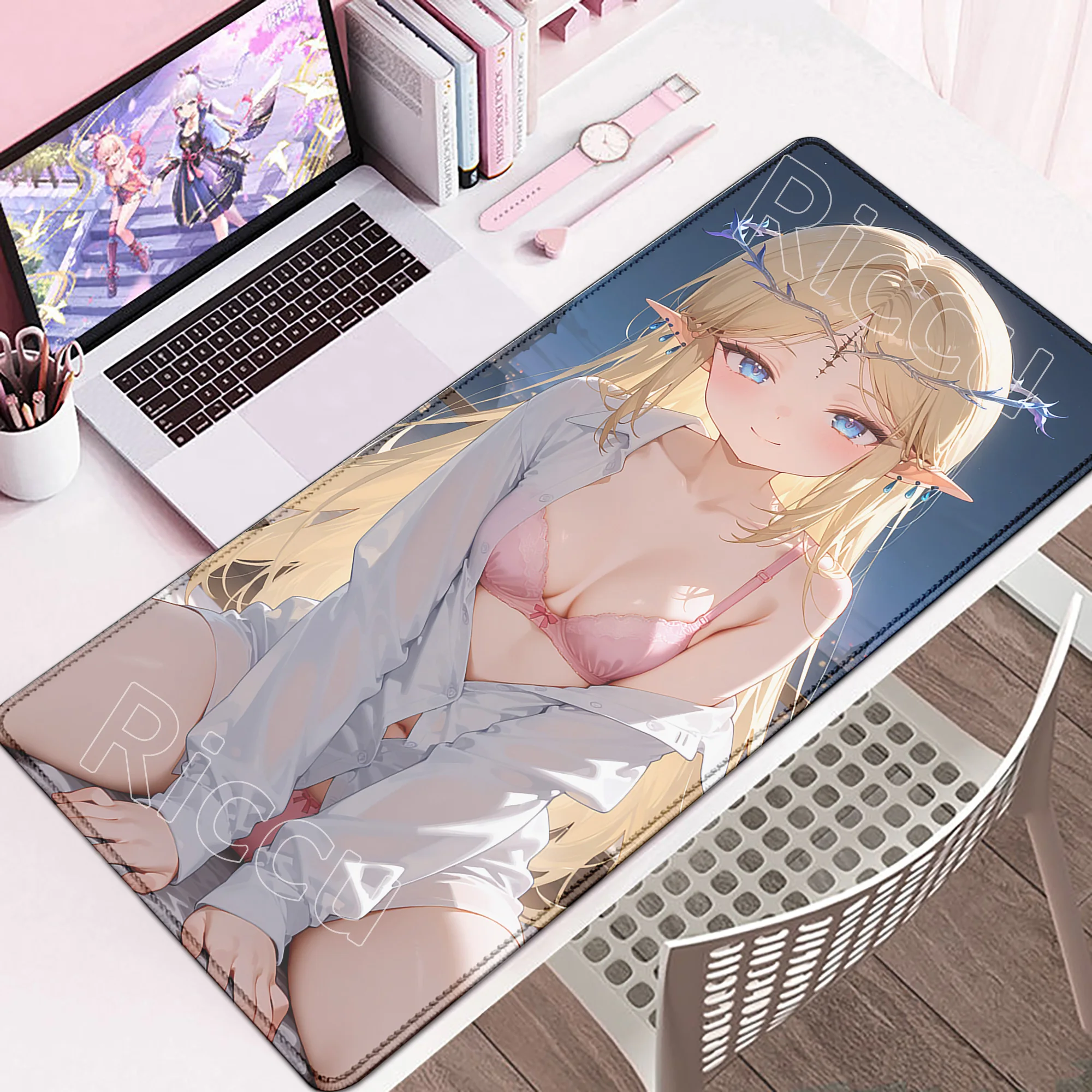

New Hentai Wuthering Waves Cartethyia Mouse Pad Sexy Anime Girl Deskmat Protector Non-slip Rubber Mat Game Mousepad Keyboard Mat