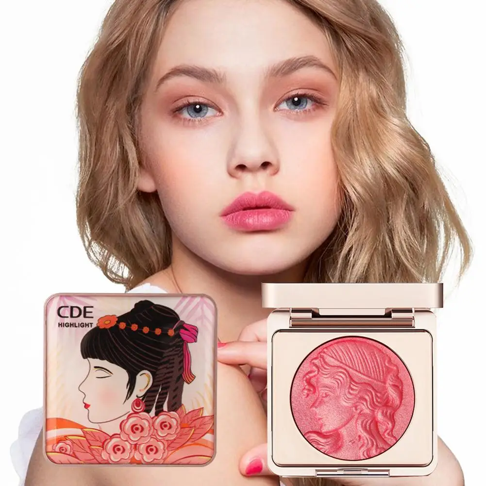 Nuovo rilievo petalo di rosa fard in polvere monocromatico piatto alto Ice Blush Mineral Rouge All-in-one Face Gloss Small J8D1