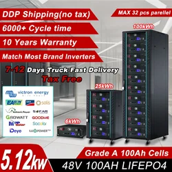 48V 100Ah 200Ah Lifepo4 Battery Pack 4S100A Built-in BMS Grade a Cells 6000 Cycle 32 Parallel 48V 70Ah Lithium Battery NO TAX