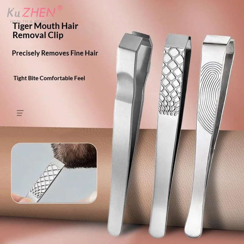 1pc Durable Thickened StainlessSteel Tweezers For Beard Eyebrow Hair Removal Flat Tip Design Easy Grip Facial Hair Plucking Tool