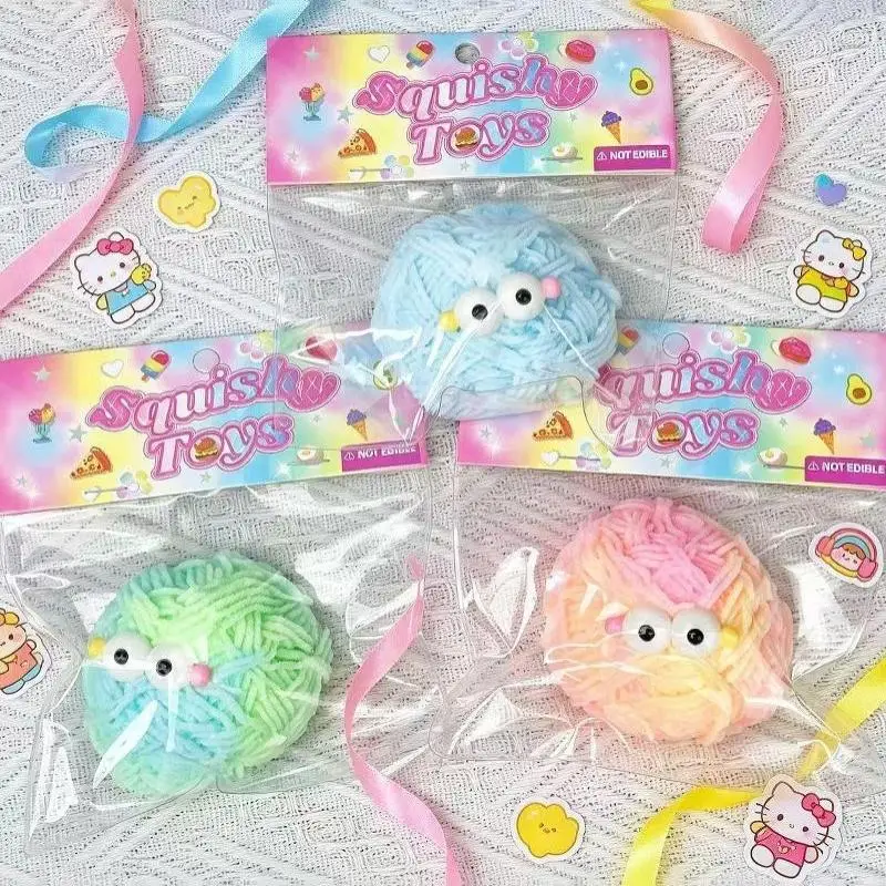 New Pocket Size Woolen Monster  Toy Soft Cute Stress Relief Vent Fidget Toy for Outdoor Travel Commute Relax Gift