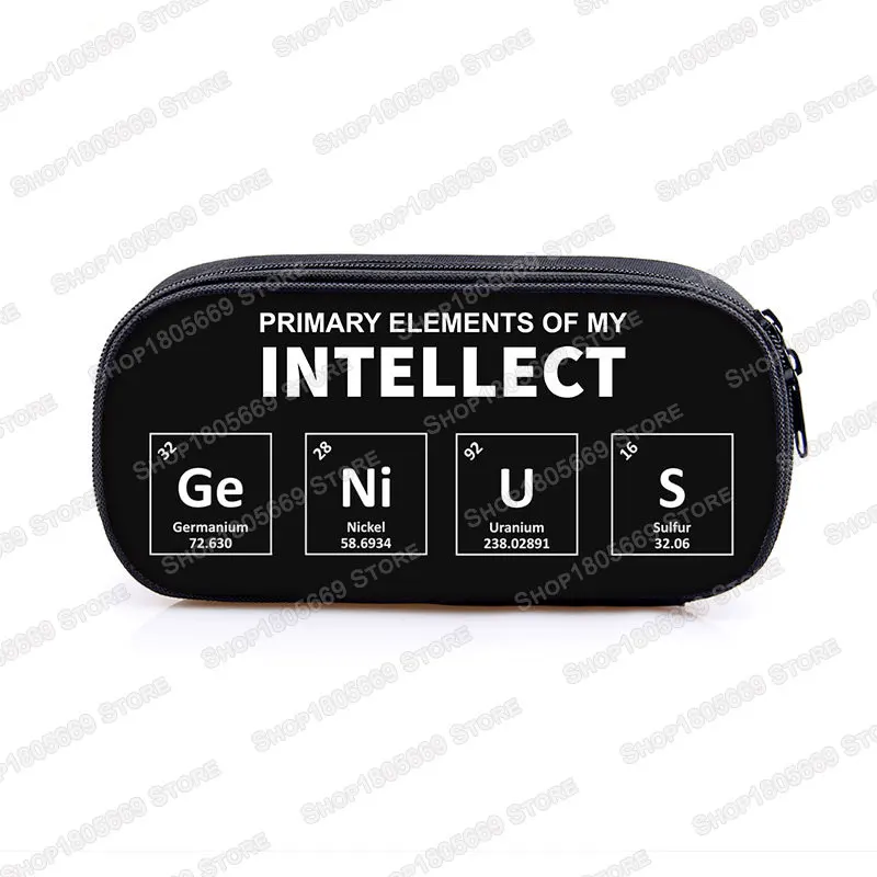 Periodic Table of Elements Print Cosmetic Case Pencil Bag Cute Genius Stationary Bag Teenager Pencil Box School Case Supplies