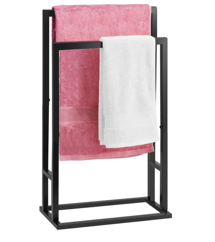 Towel Display Rack Vertical Towel Rack Punch-Free 2-Layer
