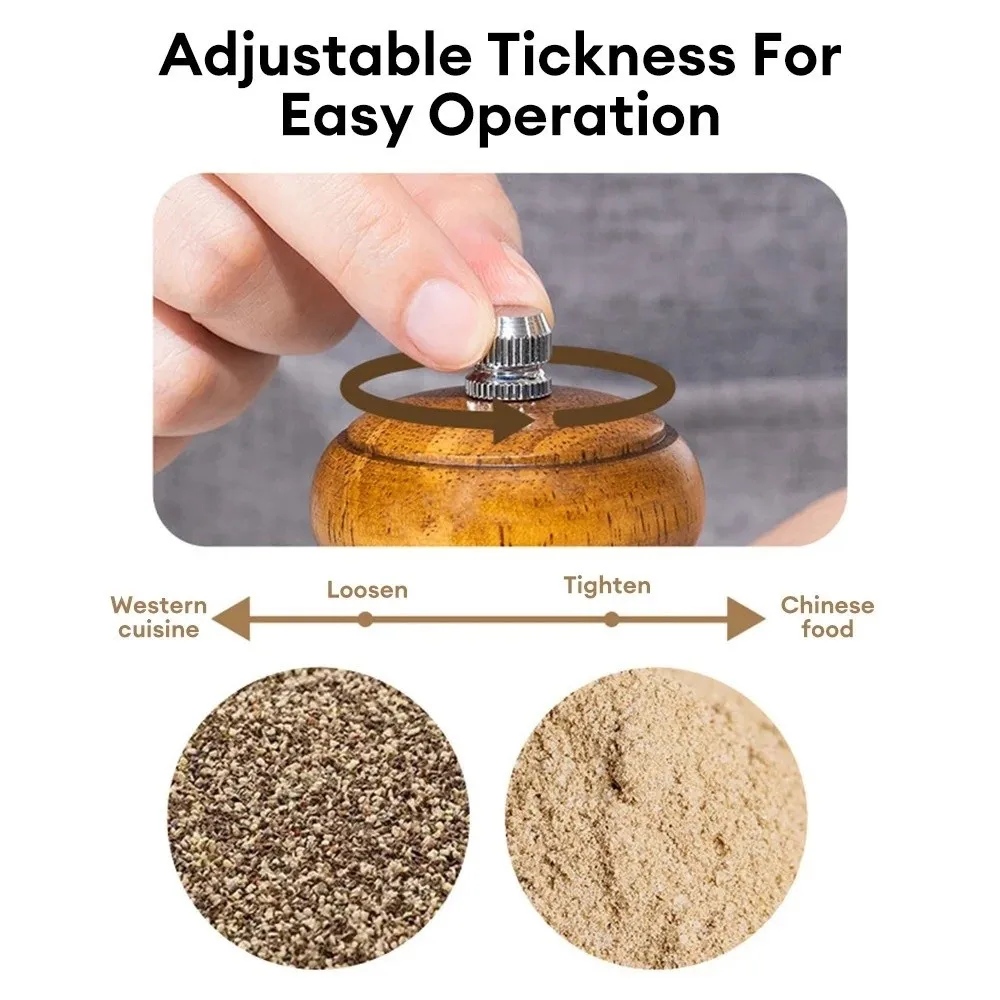 

Durable Adjustable Manual Pepper Grinder Refillable Ceramic Rotor Spice Salt Grinder Kitchen Tool Grinding Bottle Home Cooking