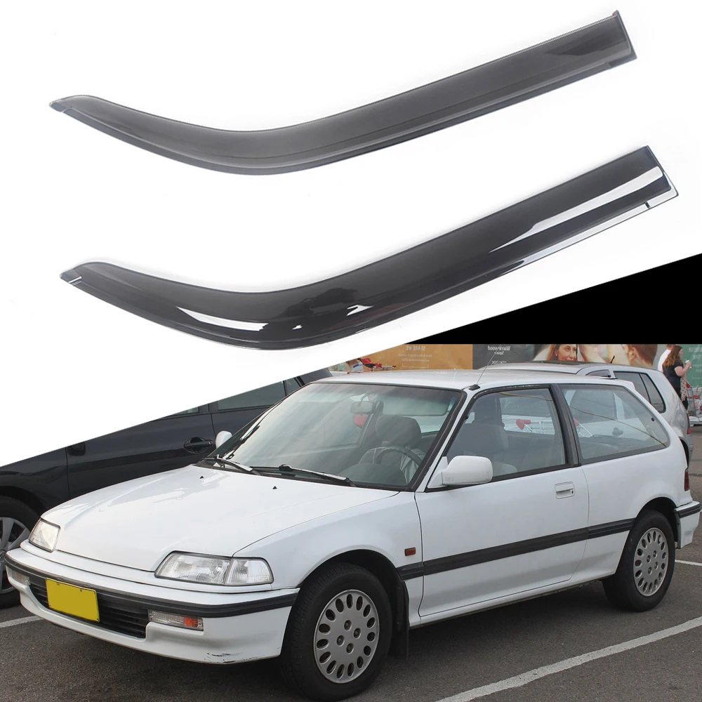 

For Honda Civic 1990-2005 Auto Side Window Wind Deflectors Visors Black Rain Guard Door Visor Vent Shades Dark Smoke Ventvisor