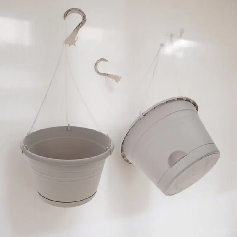 2Pcs Hanging Planter Set Plastic Hanging Flower Pot for Home Office Dormitory Restaurant Indoor Outdoor Use Stylish Wall Mounted