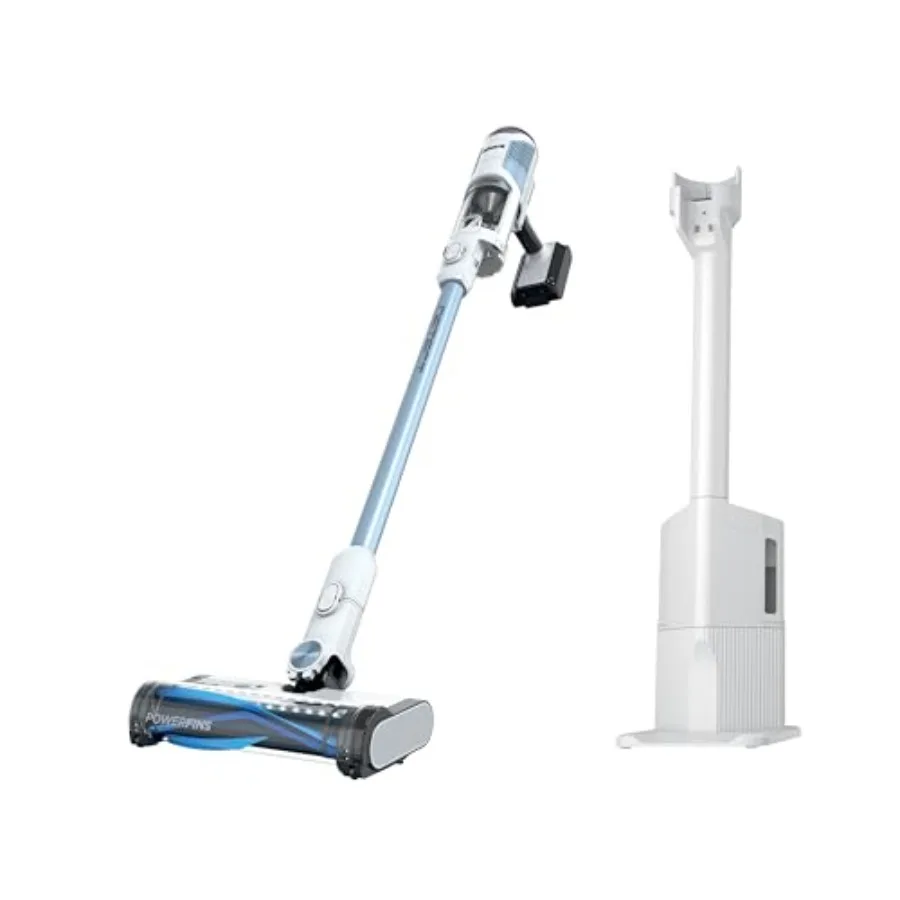 

Portable Handheld Cordless Vacuum Cleaner with Auto-Empty System and HEPA Filter for Pet Hair White Lightweight Design with Cre