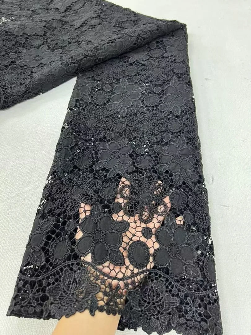 

2026 Premium African Nigerian Tulle Lace Fabric, 5 Yards Embroidered Sequins French Guipure Lace Bridal Party Dress Wedding Gown