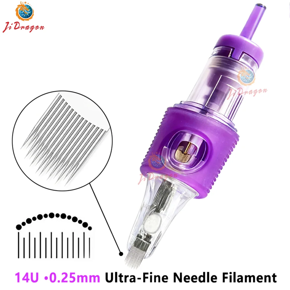 

20Pcs U14/0.25-ST Universal Tattoo Cartridge Needles Built-in Sponge Half-wall Needle For Tattoo Machine For Eyebrow Lips Tattoo