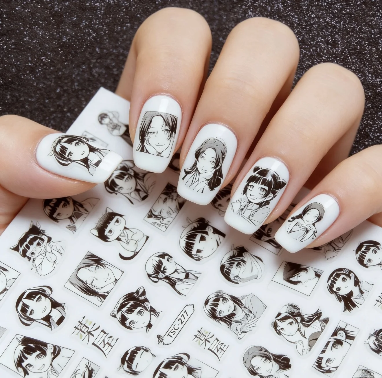 TSC-320-321 Japanese hand-drawn style 3D Self-adhesive Nail Art Decoration Tool for Nail Stickers