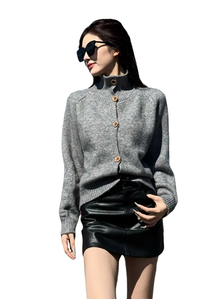 Retro gebreide trui jas dames herfst winter zachte luie Sle losse pasvorm Koreaanse Faion casual ronde Ne enkele knop