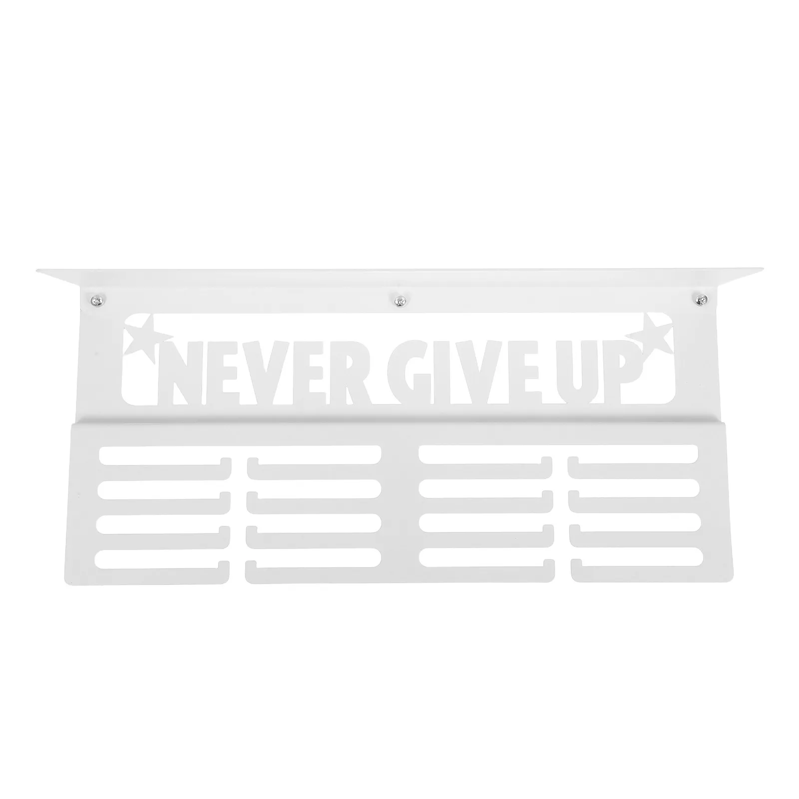 Wall Mount Medal Holder Display Rack Metal Trophy and Medal Shelf for Athletes Runners Swimmers Race Medals Award Ribbons Key