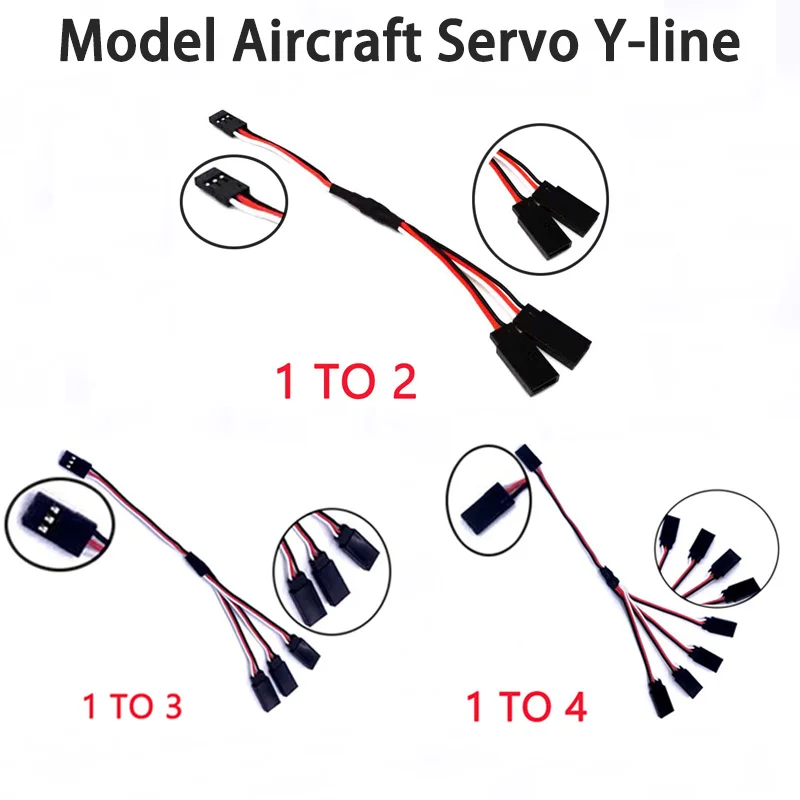 Car Ship Airplane Model 20CM Extended Line 1 Male To 2 Female 1 Male To 3 Female 1 Male To 4 Female Y-line Servo Extension Line