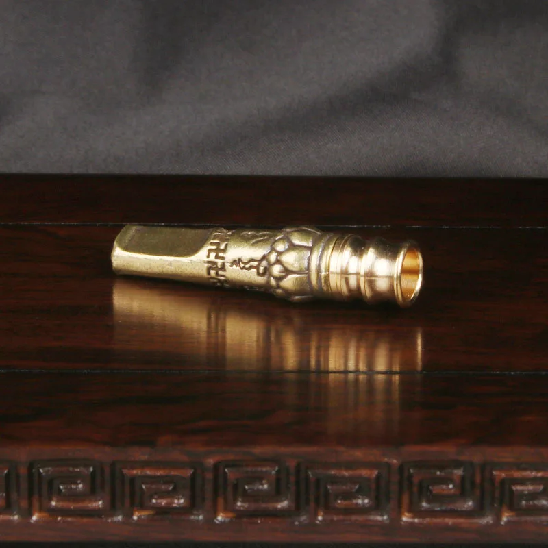 Brass Lotus Six Word Motto Cigarette Holder Detachable Filter Element China-Chic Pipe Portable Cigarette Rod Traditional Cigaret
