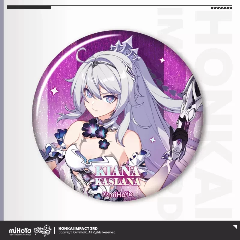 Pre-sale Game Honkai Impact 3 Kiana Bronya Raiden Series Badge Anime Tinplate Pendant Cosplay Fashion Accessories Halloween