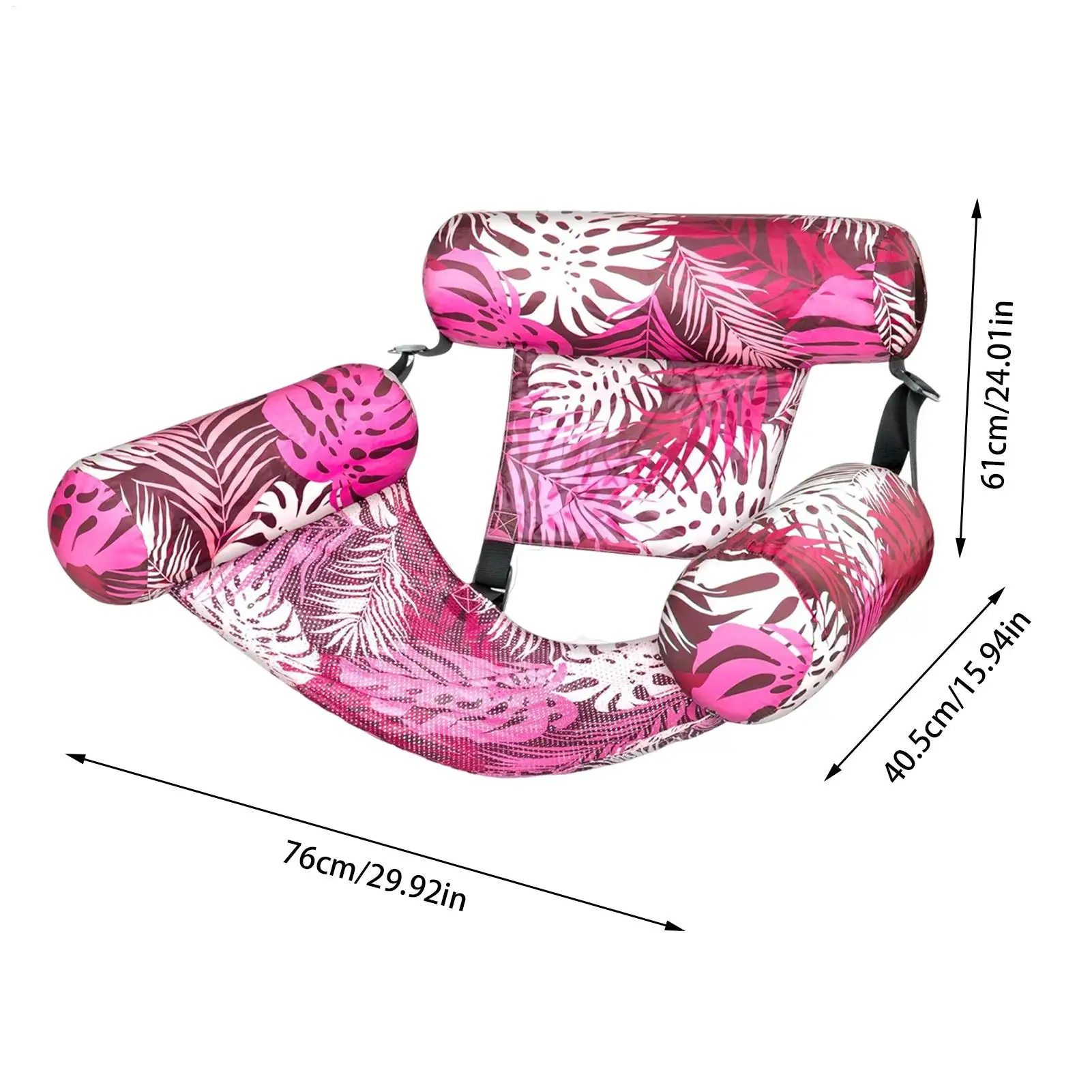 Silla de salón inflable para piscina, flotadores de agua para adultos, estera flotante, hamaca, patrón de planta, balsa de agua para viajes familiares al aire libre